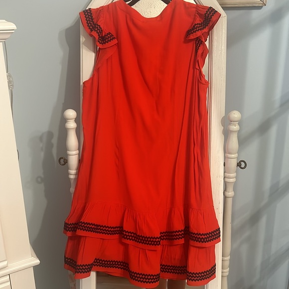 NWT Sail to Sable Red flutter sleeve Rick rack detail dress ❤️ - Picture 7 of 7